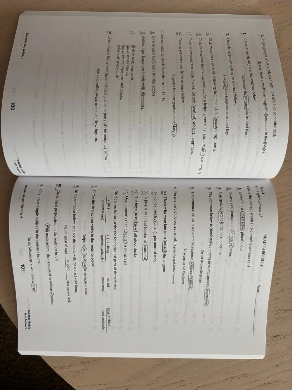 Grammar and Writing 4 Student Workbook by — Blue & Orange